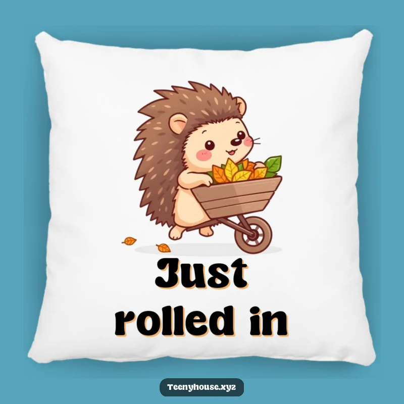 Funny Hedgehog Leaf Pillow - Cozy Garden Accent Funny Gift