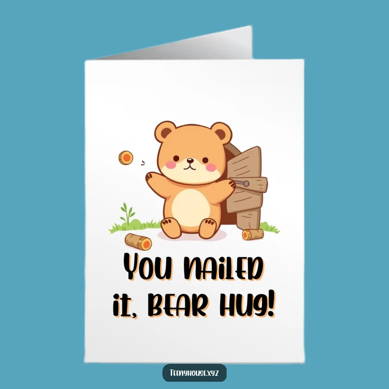 Free Printable Congrats Card: Juggling Bear, Downloadable Gift for Skillful Achievements