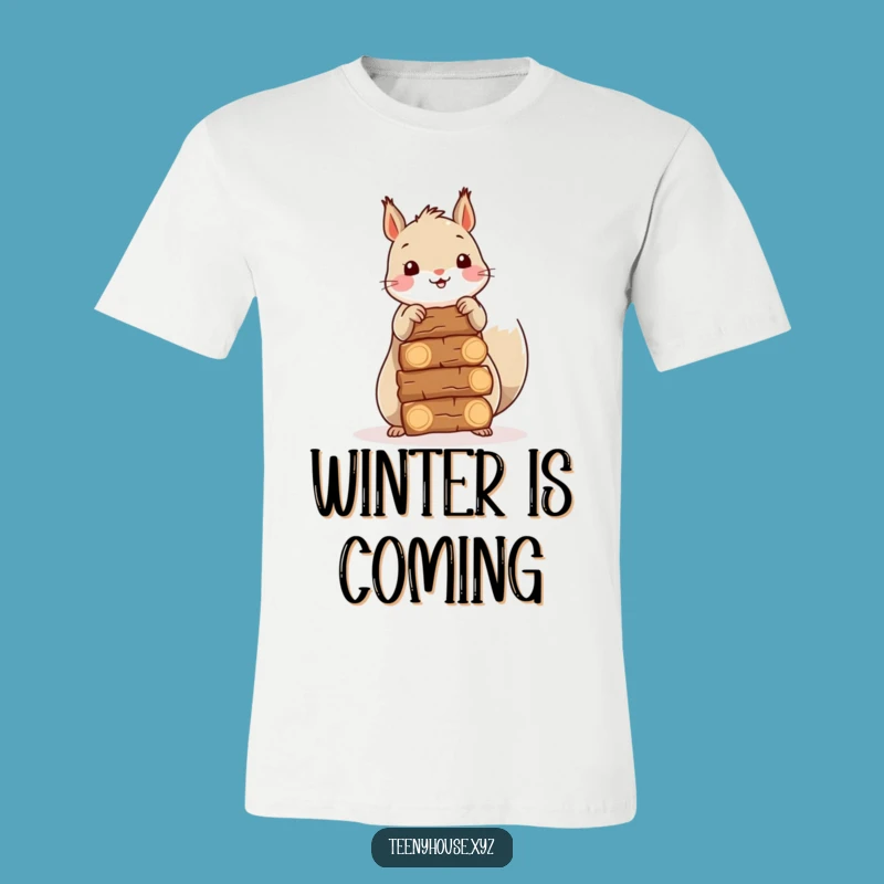 Funny Squirrel Firewood Tee - Happy Stacker Woodland Humor Funny Gift